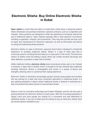 Electronic Shisha_ Buy Online Electronic Shisha in Dubai