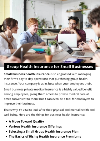 Group Health Insurance for Small Businesses