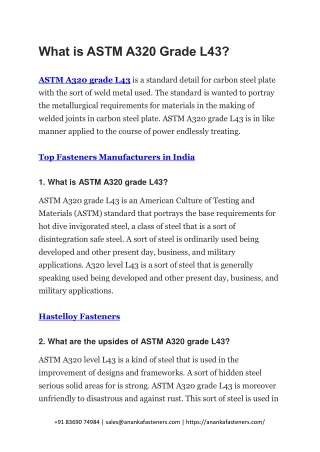 What is ASTM A320 Grade L43