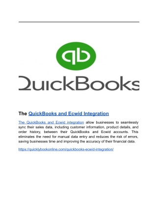 The QuickBooks and Ecwid Integration