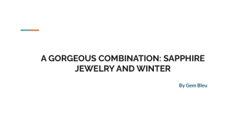 SAPPHIRE JEWELRY AND WINTER