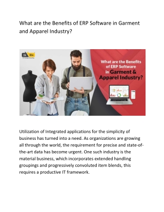 What are the Benefits of ERP Software in Garment and Apparel Industry2