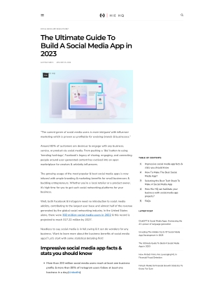 The Ultimate Guide To Build A Social Media App in 2023