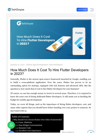 How Much Does It Cost To Hire Flutter Developers in 2023?