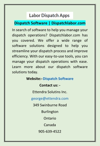 Dispatch Software | Dispatchlabor.com