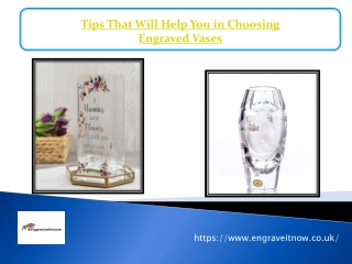 Tips That Will Help You in Choosing Engraved Vases