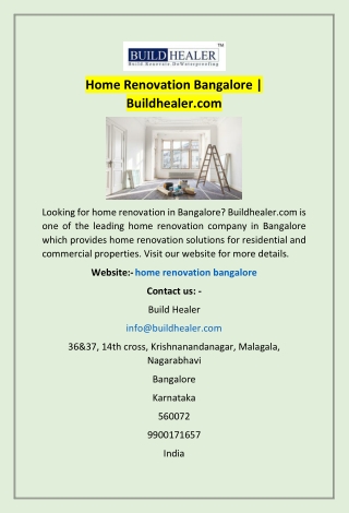 Home Renovation Bangalore | Buildhealer.com