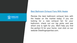 Best Bathroom Exhaust Fans With Heater  Dwellingexpertise.com