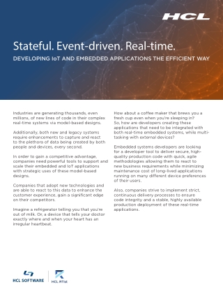 HCL Rtist: Stateful, Event-driven, Real-time applications Tool