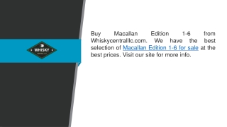Macallan Edition 1-6 for Sale  Whiskycentralllc