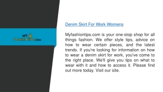 Denim Skirt For Work Womens  Myfashiontips.com;;;;;