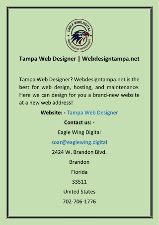 Tampa Web Designer  Webdesigntampa.net