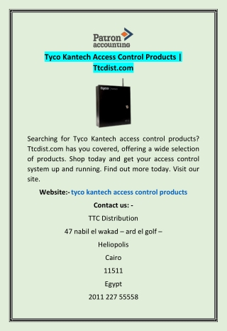Tyco Kantech Access Control Products | Ttcdist.com