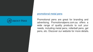 Promotional Metal Pens  Promotionalpens.com.au