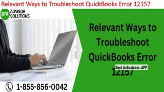 The most useful methods to resolve QuickBooks Error 12157