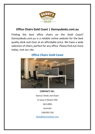 Office Chairs Gold Coast  Dannysdesks.com