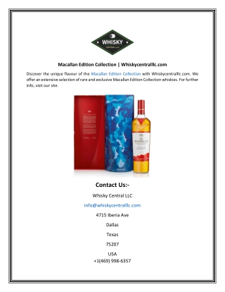 Macallan Edition Collection Whiskycentralllc