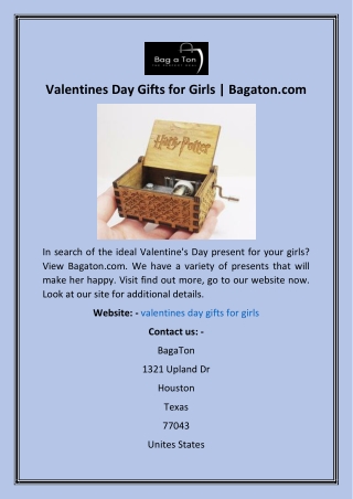 Valentines Day Gifts for Girls  Bagaton