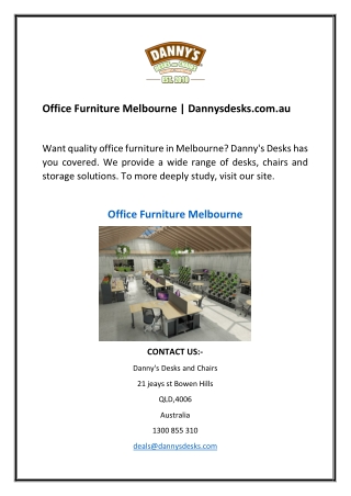 Office Furniture Melbourne  Dannysdesks.com