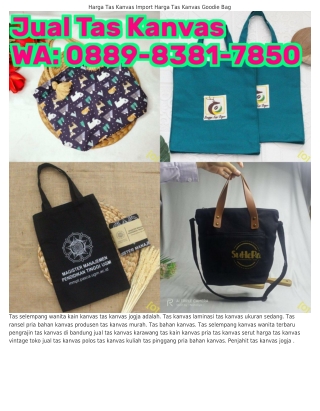 Ô889~8౩81~ᜪ85Ô (WA) Tas Kanvas Bermerk Tas Kanvas Goodie Bag