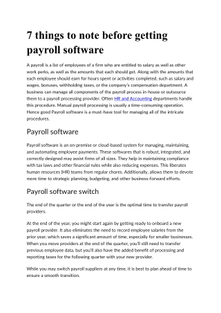 7 things to note before getting payroll software