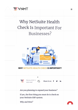 Why NetSuite Health Check Is Important For Businesses