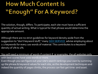 How Much Content Is “Enough” For A Keyword