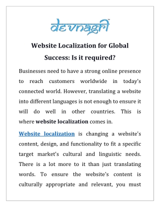 Website Localization for Global Success: Is it required?