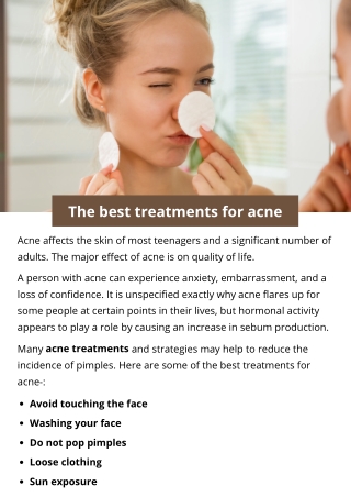 The best treatments for acne