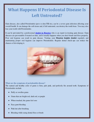 What Happens If Periodontal Disease Is Left Untreated?