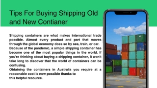 Tips for buying old and new container