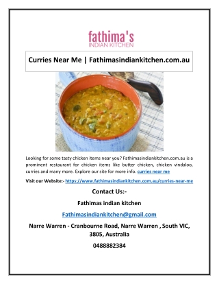 Curries Near Me | Fathimasindiankitchen.com.au