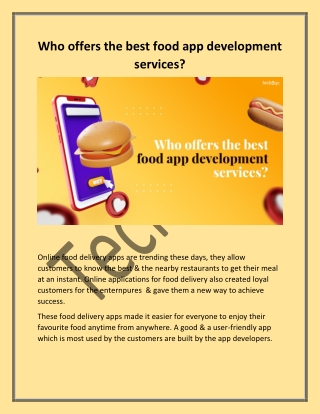 Who offers the best food app development services