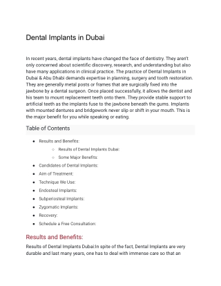 Dental Implants in Dubai