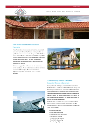 Roof Restoration Parramatta