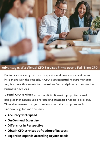 Advantages of a Virtual CFO Services Firms over a Full-Time CFO