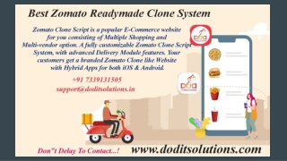 Best Zomoto Clone System - Readymade Clone Script