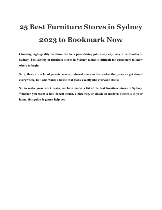 25 Best Furniture Stores in Sydney 2023 to Bookmark Now