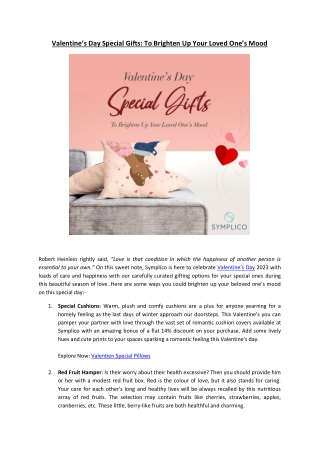 Valentine’s Day Special Gifts To Brighten Up Your Loved One’s Mood