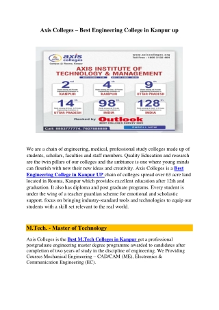 Axis Colleges - Master's Degree - Best MBA COLLEGE IN KANPUR