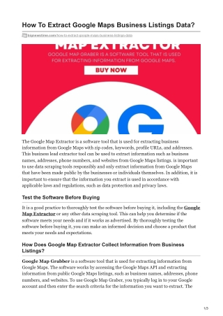 1How To Extract Google Maps Business Listings Data