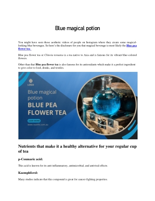 Blue pea flower tea