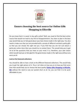 Ensure choosing the best source for Online Gifts Shopping in Ellisville