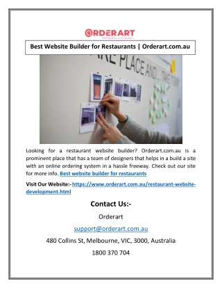 Best Website Builder for Restaurants | Orderart.com.au