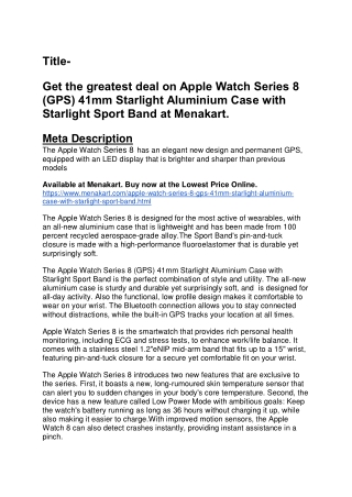 Apple Watch Series 8 Sport Band