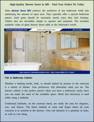 High-Quality Shower Doors in MN - Find Your Perfect Fit Today