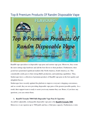 Top 8 Premium Products Of Randm Disposable Vape