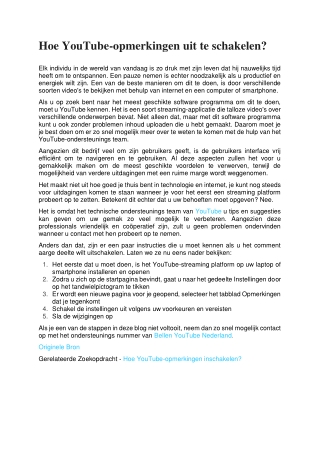 Hoe YouTube-opmerkingen uit te schakelen
