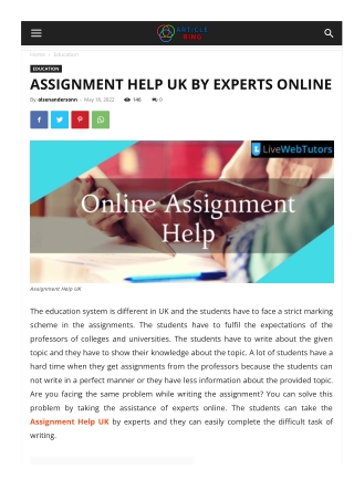 Online Assignment Help Services by UK PhD Writers