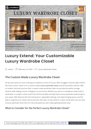 How do I choose the best luxury wardrobe closet?